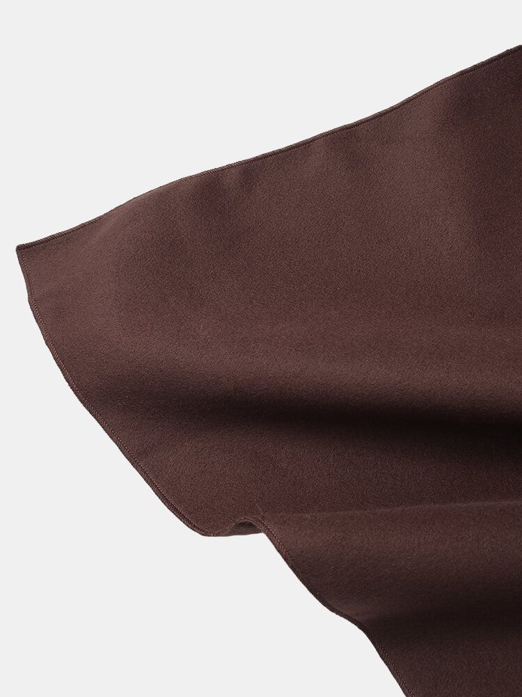 Męski Solidny Rozpinany Przód Dorywczo Wysoki Niski Obszyty Oversized Cape Cardigans