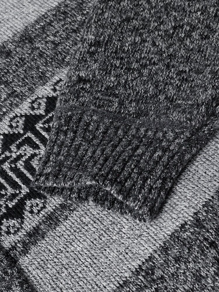Męskie Rozpinane Swetry Rozpinane Z Przodu W Stylu Vintage Ze Skośną Kieszenią